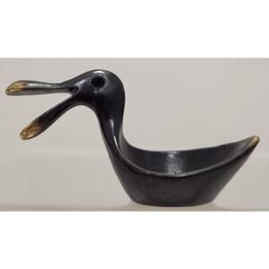 Vintage Walter Bosse Brass Big Mouth Duck Trinket Dish Ashtray Handmade Austria